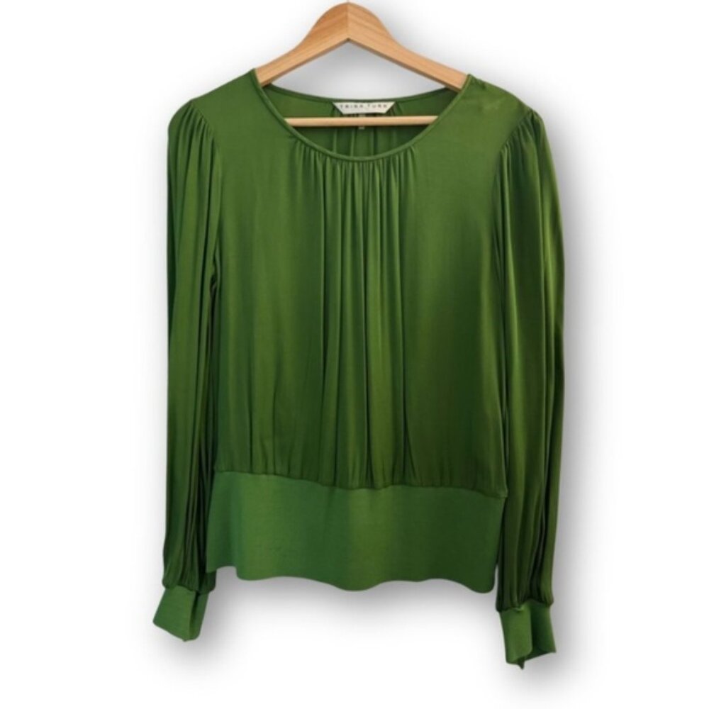 Trina Turk Idle Top Emerald Green